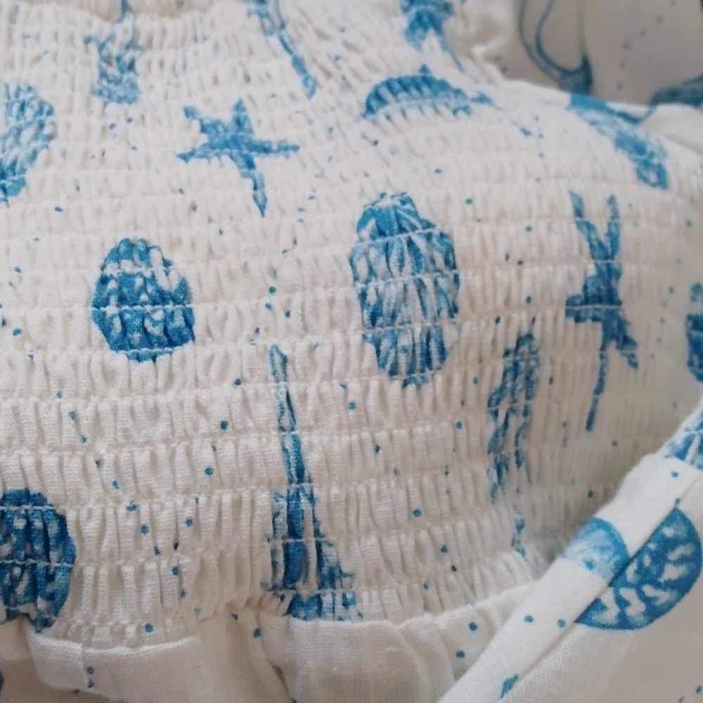 Nautical Dress Coastal Large Resort Cruise Beachy Cottage Cotton Linen New - Picture 4 of 9